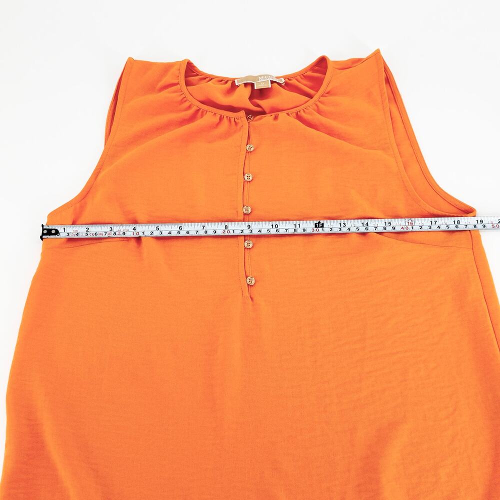 Michael Kors Coral Sleeveless Blouse Medium Button Front Resort Summer Top - Picture 7 of 8